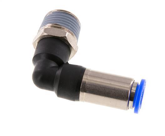 10mm & R1/2'' Zelfsluitende L-insteekkoppeling Vernikkeld messing/PBT buitendraad 0-10 bar