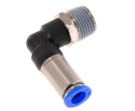 10mm & R1/2'' Zelfsluitende L-insteekkoppeling Vernikkeld messing/PBT buitendraad 0-10 bar