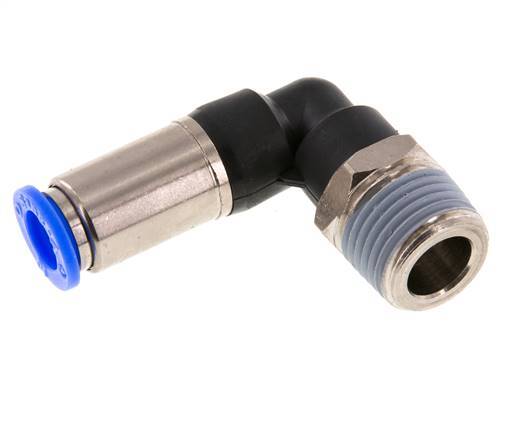 10mm & R1/2'' Zelfsluitende L-insteekkoppeling Vernikkeld messing/PBT buitendraad 0-10 bar
