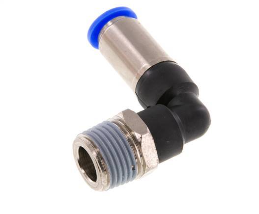 Push-In Fitting 10mm & R1/2'' Male Auto Shut-Off Elbow Brass/PBT 0-10bar (0-145psi)