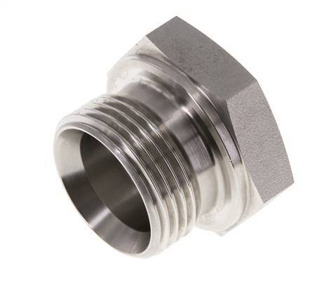 Plug G1'' RVS met buitenzeskant 60° conus 150 bar (2107.5psi) Hydrauliek