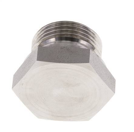 Plug G1'' RVS met buitenzeskant 60° conus 150 bar (2107.5psi) Hydrauliek