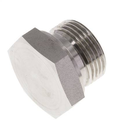 Plug G1'' RVS met buitenzeskant 60° conus 150 bar (2107.5psi) Hydrauliek