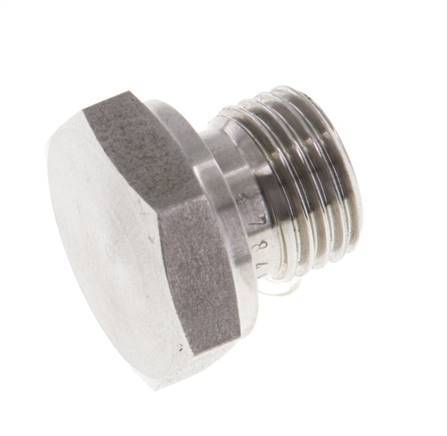 Plug G1/4'' RVS met Externe Hex 60° conus 575bar (8078.75psi) Hydrauliek