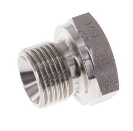 Plug G3/8'' RVS met buitenzeskant 60° conus 425 bar (5971.25psi) Hydrauliek