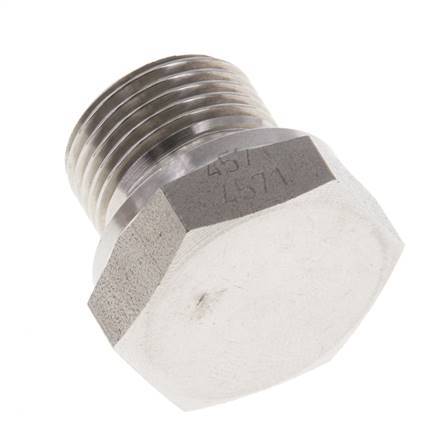 Plug G3/8'' RVS met buitenzeskant 60° conus 425 bar (5971.25psi) Hydrauliek