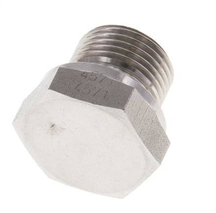 Plug G3/8'' RVS met buitenzeskant 60° conus 425 bar (5971.25psi) Hydrauliek