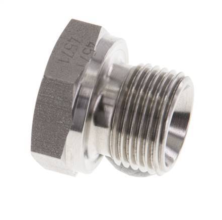 Plug G3/8'' RVS met buitenzeskant 60° conus 425 bar (5971.25psi) Hydrauliek