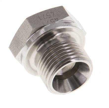 Plug G3/8'' RVS met buitenzeskant 60° conus 425 bar (5971.25psi) Hydrauliek