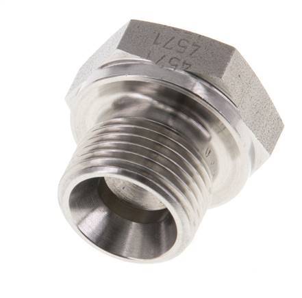 Plug G3/8'' RVS met buitenzeskant 60° conus 425 bar (5971.25psi) Hydrauliek