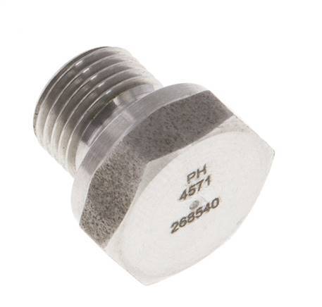Plug G1/8'' RVS met buitenzeskant 60° conus 575 bar (8078.75psi) Hydrauliek