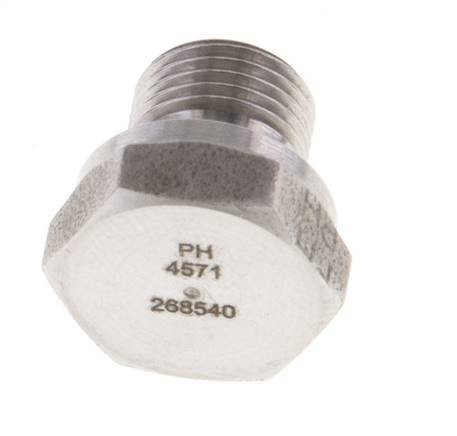 Plug G1/8'' RVS met buitenzeskant 60° conus 575 bar (8078.75psi) Hydrauliek