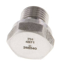 Plug G1/8'' RVS met buitenzeskant 60° conus 575 bar (8078.75psi) Hydrauliek
