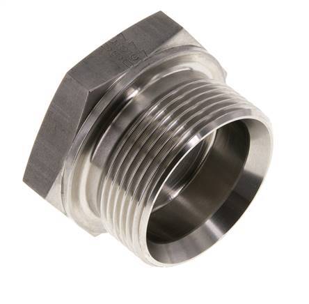 Plug G1 1/2'' RVS met buitenzeskant 60° conus 125 bar (1756.25psi) Hydrauliek