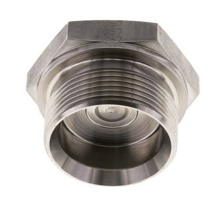 Plug G1 1/2'' RVS met buitenzeskant 60° conus 125 bar (1756.25psi) Hydrauliek