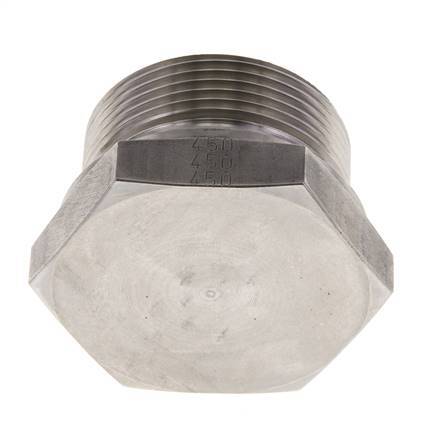 Plug G1 1/2'' RVS met buitenzeskant 60° conus 125 bar (1756.25psi) Hydrauliek