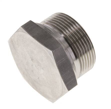 Plug G1 1/2'' RVS met buitenzeskant 60° conus 125 bar (1756.25psi) Hydrauliek