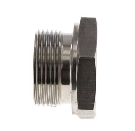 Plug G1 1/4" RVS met buitenzeskant 60° conus 150 bar (2107.5psi) Hydrauliek