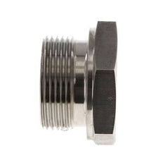 Plug G1 1/4" RVS met buitenzeskant 60° conus 150 bar (2107.5psi) Hydrauliek