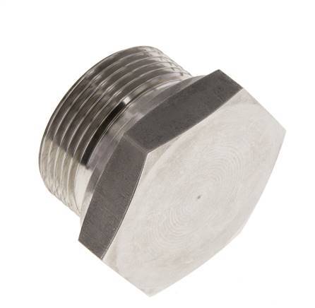 Plug G1 1/4" RVS met buitenzeskant 60° conus 150 bar (2107.5psi) Hydrauliek