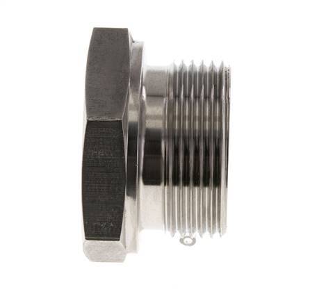 Plug G1 1/4" RVS met buitenzeskant 60° conus 150 bar (2107.5psi) Hydrauliek