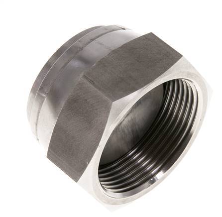 End Cap G1 1/2'' Stainless steel with External Hex 60° cone 125bar (1756.25psi) Hydraulic