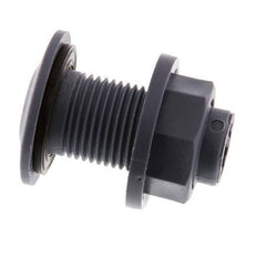 Screw Connection for Drain Cocks G1/2'' DN18 Bulkhead Polypropylene (pp) EPDM 10bar (140.5psi) FDA