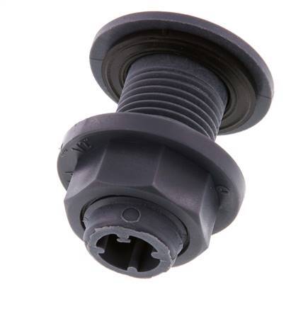 Schroefaansluiting Voor Aftapkranen G1/2'' DN18 Schotdoorvoer Polypropyleen (PP) EPDM 10bar FDA