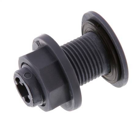 Schroefaansluiting Voor Aftapkranen G1/2'' DN18 Schotdoorvoer Polypropyleen (PP) EPDM 10bar FDA