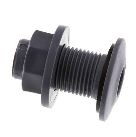 Schroefaansluiting Voor Aftapkranen G1/2'' DN18 Schotdoorvoer Polypropyleen (PP) EPDM 10bar FDA