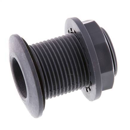 Schroefaansluiting Voor Aftapkranen G1'' DN24 Schotdoorvoer Polypropyleen (PP) EPDM 10bar FDA