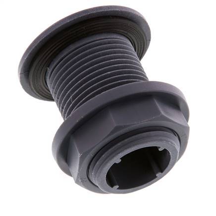 Schroefaansluiting Voor Aftapkranen G1'' DN24 Schotdoorvoer Polypropyleen (PP) EPDM 10bar FDA