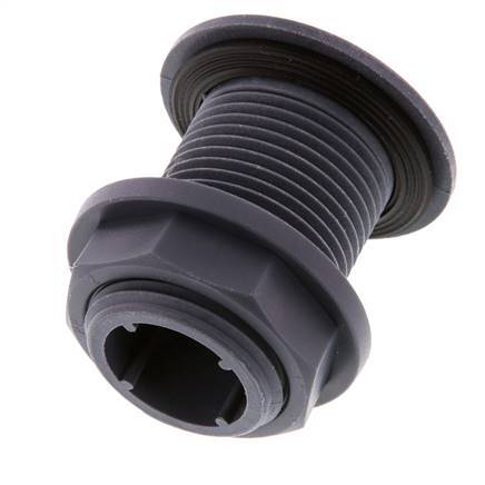 Schroefaansluiting Voor Aftapkranen G1'' DN24 Schotdoorvoer Polypropyleen (PP) EPDM 10bar FDA