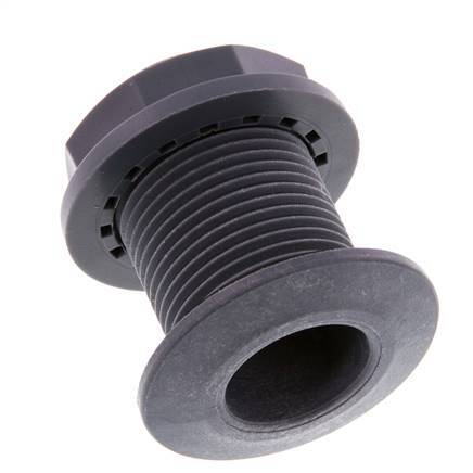 Schroefaansluiting Voor Aftapkranen G1'' DN24 Schotdoorvoer Polypropyleen (PP) EPDM 10bar FDA