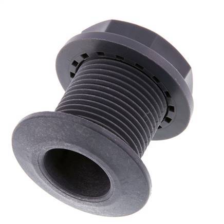 Schroefaansluiting Voor Aftapkranen G1'' DN24 Schotdoorvoer Polypropyleen (PP) EPDM 10bar FDA