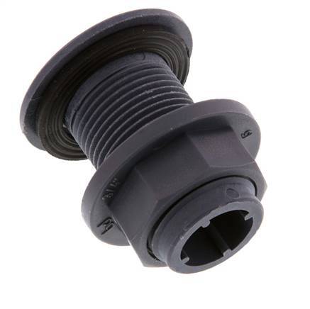 Screw Connection for Drain Cocks G3/4'' DN29.5 Bulkhead Polypropylene (pp) EPDM 10bar (140.5psi) FDA