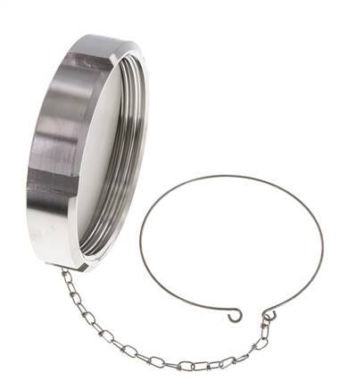 Blindwartel Rd130 X 1/4'' DN 100 RVS 1.4404 NBR DIN 11851 FDA 21 met Ketting