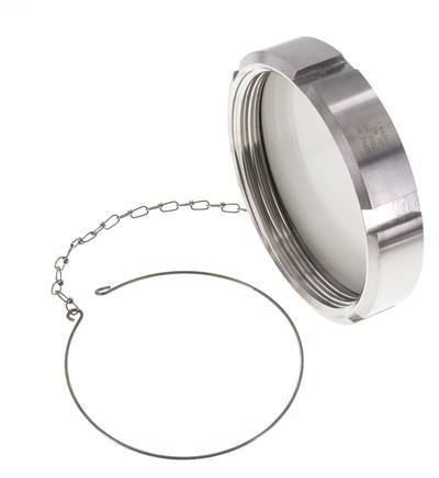 Blindwartel Rd130 X 1/4'' DN 100 RVS 1.4404 NBR DIN 11851 FDA 21 met Ketting