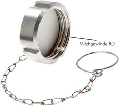 Cap Nut Rd190 X 1/4'' DN 150 Stainless Steel 1.4404 NBR DIN 11851 FDA 21 with Chain