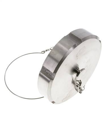 Blindwartel Rd130 X 1/4'' DN 100 RVS 1.4301 NBR DIN 11851 FDA 21 met Ketting