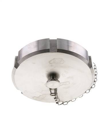 Cap Nut Rd130 X 1/4'' DN 100 Stainless Steel 1.4301 NBR DIN 11851 FDA 21 with Chain