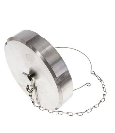 Cap Nut Rd130 X 1/4'' DN 100 Stainless Steel 1.4301 NBR DIN 11851 FDA 21 with Chain