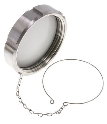 Blindwartel Rd130 X 1/4'' DN 100 RVS 1.4301 NBR DIN 11851 FDA 21 met Ketting