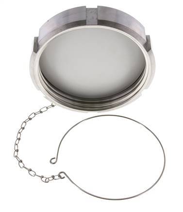 Blindwartel Rd130 X 1/4'' DN 100 RVS 1.4301 NBR DIN 11851 FDA 21 met Ketting