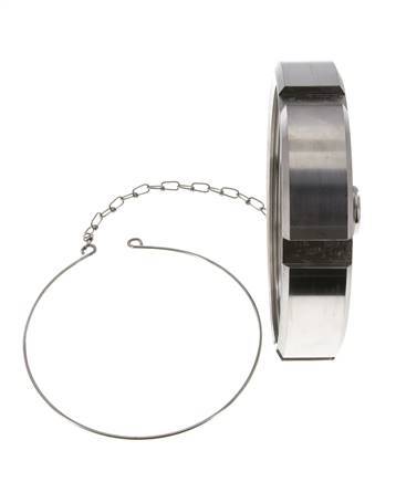 Blindwartel Rd130 X 1/4'' DN 100 RVS 1.4301 NBR DIN 11851 FDA 21 met Ketting