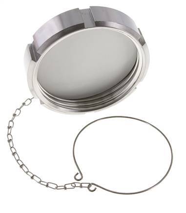 Blindwartel Rd110 X 1/4'' DN 80 RVS 1.4301 NBR DIN 11851 FDA 21 met Ketting