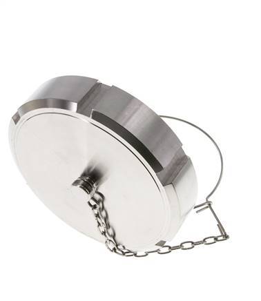 Blindwartel Rd110 X 1/4'' DN 80 RVS 1.4404 NBR DIN 11851 FDA 21 met Ketting