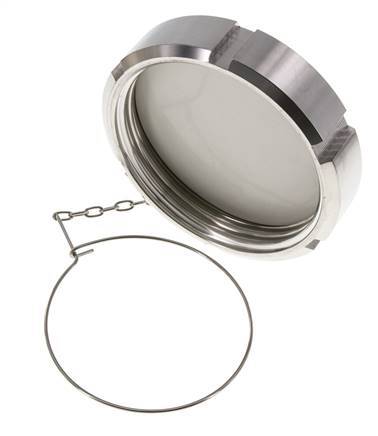 Blindwartel Rd110 X 1/4'' DN 80 RVS 1.4404 NBR DIN 11851 FDA 21 met Ketting