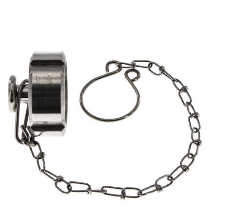 Blindwartel Rd34 X 1/8'' DN 15 RVS 1.4301 NBR DIN 11851 FDA 21 met Ketting