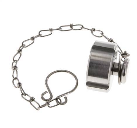 Cap Nut Rd28 X 1/8'' DN 10 Stainless Steel 1.4301 NBR DIN 11851 FDA 21 with Chain